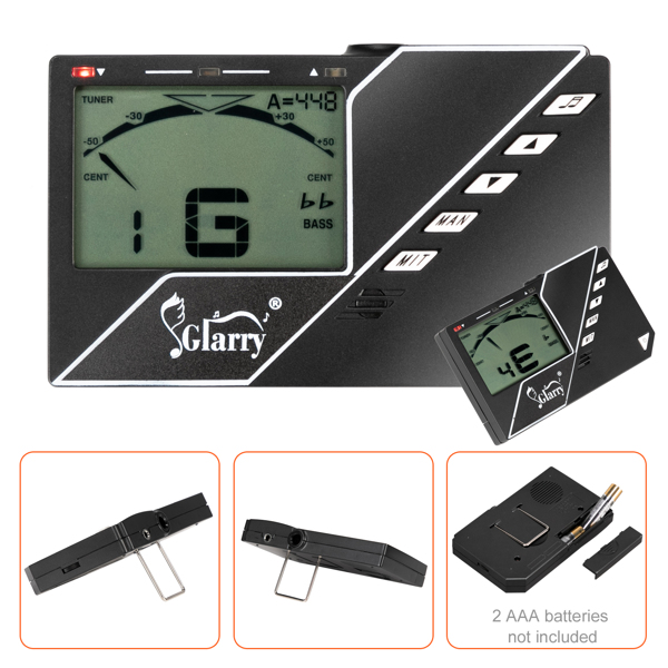 [Do Not Sell on Amazon] Glarry GV405 4/4 Acoustic Violin Kit Matt Natural w/Square Case, 2 Bows, 3 In 1 Digital Metronome Tuner Tone Generator，Extra Strings and Bridge