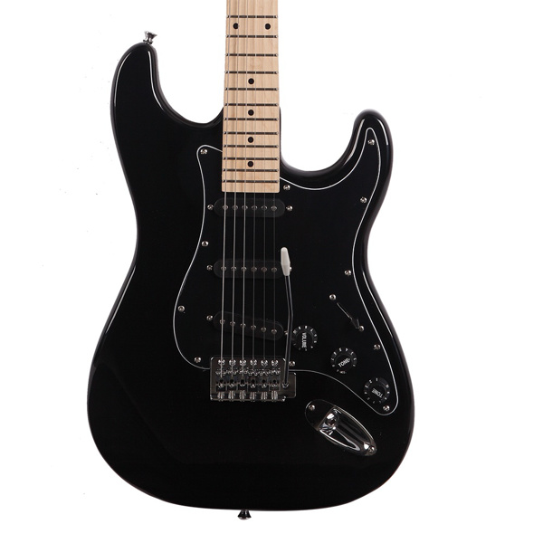 [Do Not Sell on Amazon]Glarry GST Stylish Electric Guitar Kit with Black Pickguard Black