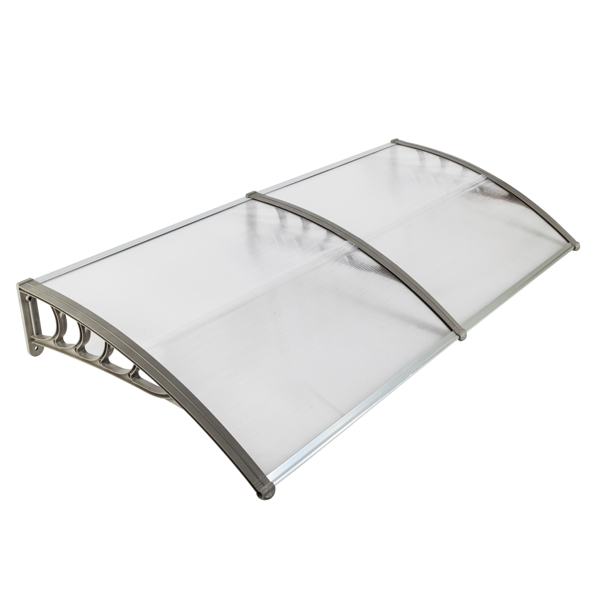 190 x 95 Household Application Door & Window Awnings Canopy Silver & Gray Bracket