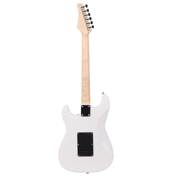 [Do Not Sell on Amazon] Glarry GST Stylish Electric Guitar Kit with Black Pickguard White