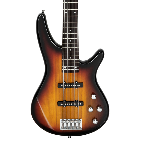[Do Not Sell on Amazon]Glarry GIB 5 String Full Size Electric Bass Guitar SS Pickups and Amp Kit for The Experienced Player Sunset Color