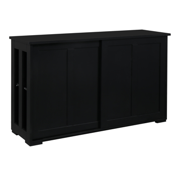 FCH Double Sliding Door Sideboard Porch Cabinet Black