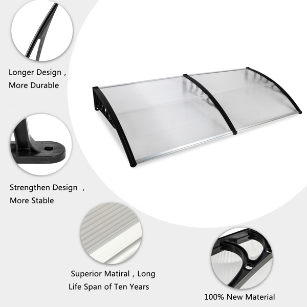 190 x 95 Household Application Door & Window Awnings Canopy Black Holder