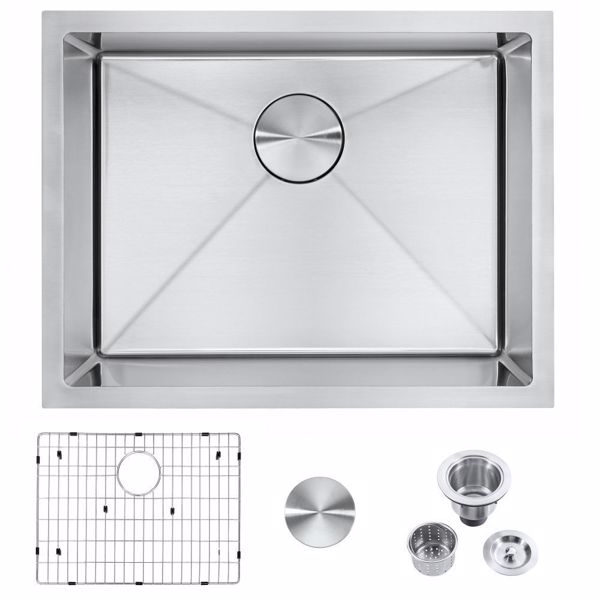 23 Inch Undermount Kitchen sink, 23" x 18" x 10" Single Bowl Kitchen Sinks 16 Gauge Stainless Steel Kitchen Sink 10 Inch Deep Handmade Workstation with Strainer & Bottom Grid