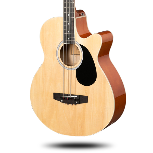 [Do Not Sell on Amazon] Glarry GMB101 4 string Electric Acoustic Bass Guitar w/ 4-Band Equalizer EQ-7545R Burlywood