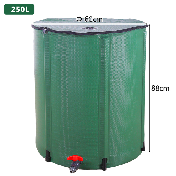 66 Gallon Folding Rain Barrel Water Collector Green 