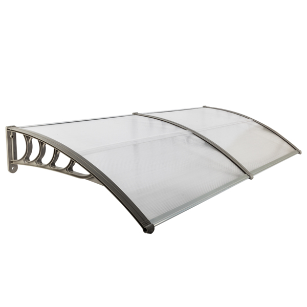 190 x 95 Household Application Door & Window Awnings Canopy Silver & Gray Bracket