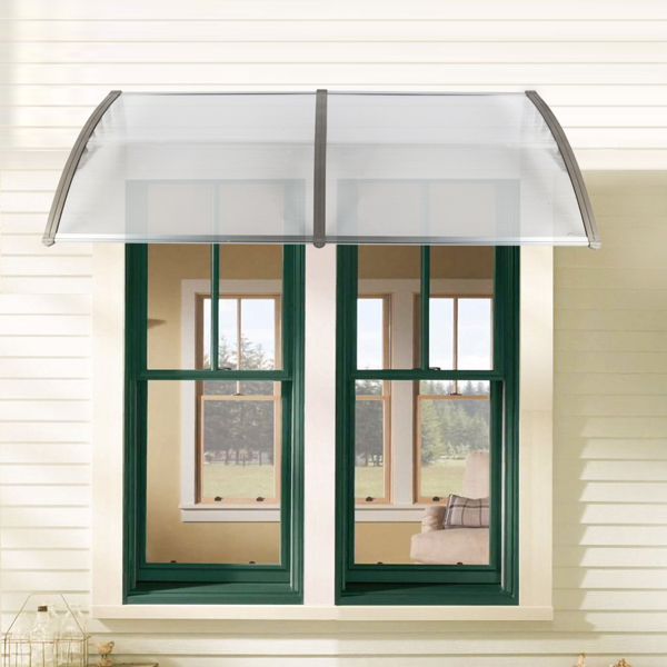 190 x 95 Household Application Door & Window Awnings Canopy Silver & Gray Bracket