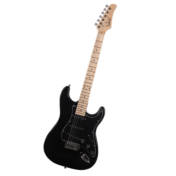 [Do Not Sell on Amazon]Glarry GST Stylish Electric Guitar Kit with Black Pickguard Black