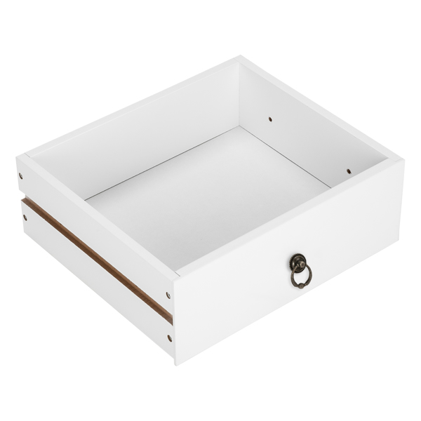 Two-layer Bedside Cabinet Coffee Table with Drawer White