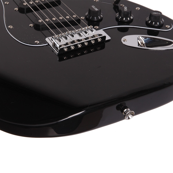 [Do Not Sell on Amazon]Glarry GST Stylish Electric Guitar Kit with Black Pickguard Black