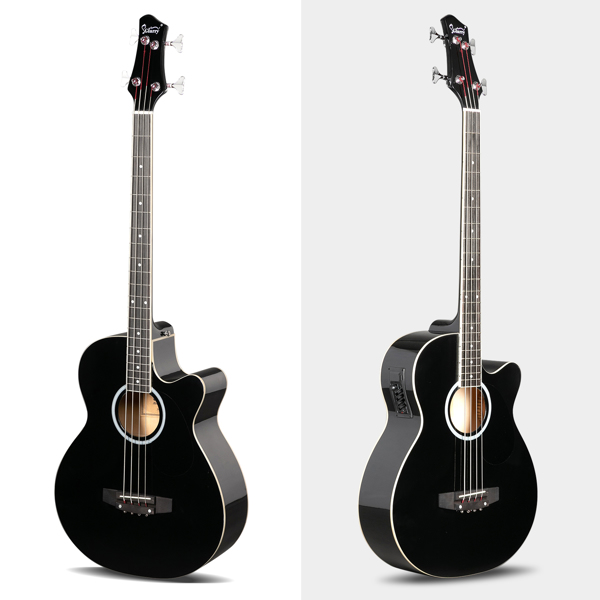 [Do Not Sell on Amazon] Glarry GMB101 4 string Electric Acoustic Bass Guitar w/ 4-Band Equalizer EQ-7545R Black