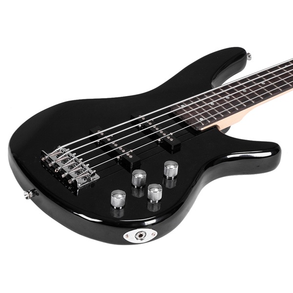 [Do Not Sell on Amazon]Glarry GIB 5 String Full Size Electric Bass Guitar SS Pickups and Amp Kit for The Experienced Player Black