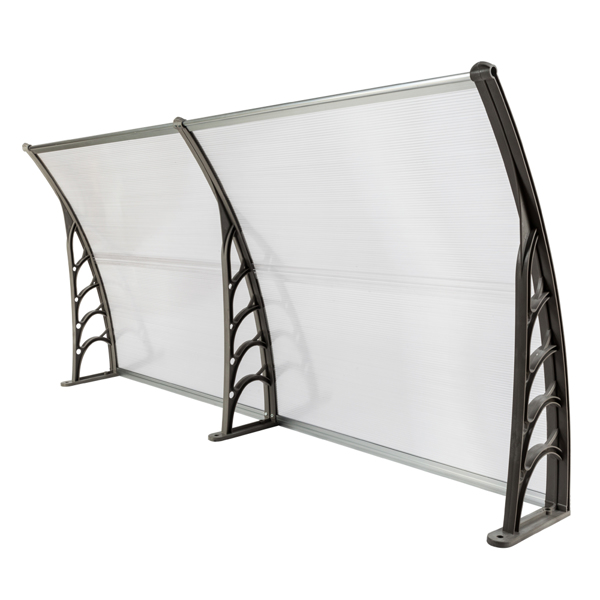 190 x 95 Household Application Door & Window Awnings Canopy Silver & Gray Bracket