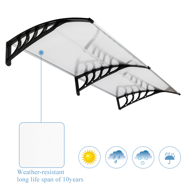 190 x 95 Household Application Door & Window Awnings Canopy Black Holder