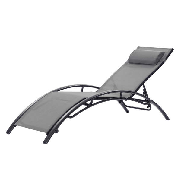 2PCS Set Chaise Lounges Outdoor Lounge Chair Lounger Recliner Chair For Patio Lawn Beach Pool Side Sunbathing [Weekend can not be shipped, order with caution]