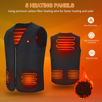 Electric USB Heated Vest Jacket Warm Up Heating Pad Cloth Keep Warm Body Warmer