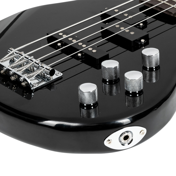 [Do Not Sell on Amazon] Glarry GIB 4 String Full Size Electric Bass Guitar SS pickups and Amp Kit Black