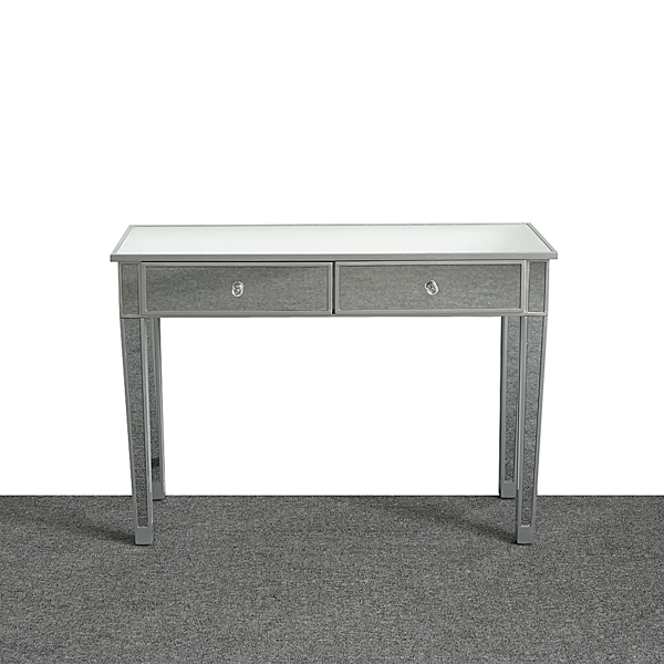 Mirrored Makeup Table Desk Vanity for Women with 2 Drawers