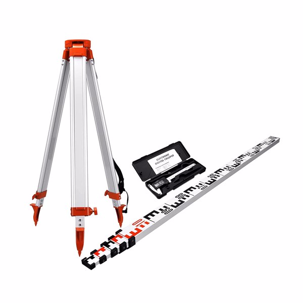 1.63M Telescopic Aluminum Tripod Telescopic Tripod for Lasers Up to 5m Stretchable including 5m Staff and Vernier Caliper