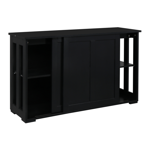 Double Sliding Door Sideboard Porch Cabinet Black