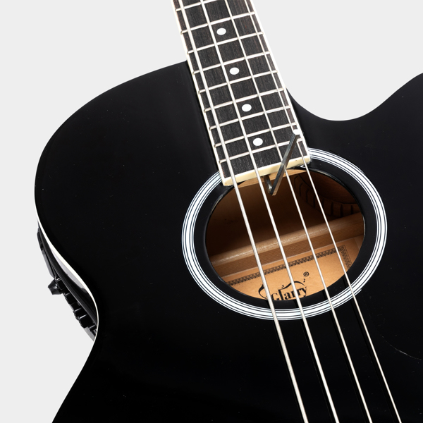 [Do Not Sell on Amazon] Glarry GMB101 4 string Electric Acoustic Bass Guitar w/ 4-Band Equalizer EQ-7545R Black