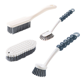  4pcs Kitchen Cooktop Cleaning Brush Flexible Cleaning Brush Shoe Brush With Handle Bathroom Brush Laundry Brush Set