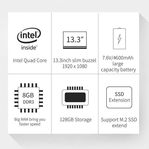 中柏 EZbook X3高配版 欧规 灰 8+128-4