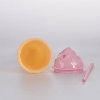 Summer Ice Cream Cone Water Cup AS Double Plastic Water Cup Plastic Straw Cup