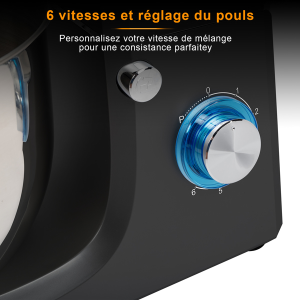 SM-1511X 欧规 7L 厨师机 230.00V 660.00W 搅拌锅不带手柄 不锈钢ABS 黑色注塑 揉面打浆打蛋打奶油-12