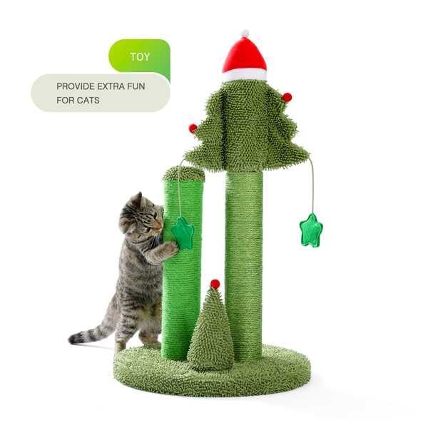 Cactus Cat Scratching Post with Natural Sisal Ropes, Cat Scratcher for Cats and Kittens
