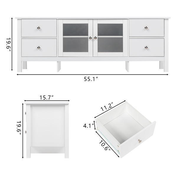 Simple MDF Spray Paint Two-Door 4-Pump TV Cabinet White