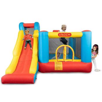 Leadzm 420D 840D Oxford cloth jumping surface slide trampoline with fan inflatable castle n001