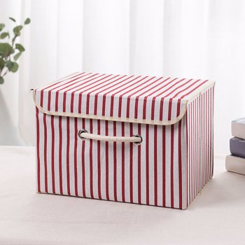  Linen Fabric Printing Storage Box Collapsible Linen Fabric Clothing Storage Box Toy Box Organizer With Lids