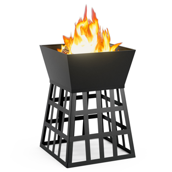 33cm Outdoor Fire Pit, Outdoor Square Fire Pits Garden Camping Backyard, Picnic, Camping, Bonfire