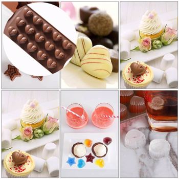  15 Holes Love Heart Shaped Silicone Chocolate Mold Reusable Candy Baking Mold Ice Cube Mould Candy Making Supply