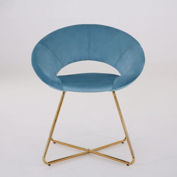 Modern velvet dining chair 1 set, upholstered upholstered chair, comfortable table and chairs, dressing chair, living room, bedroom, dining room vanity chair (gold base)
