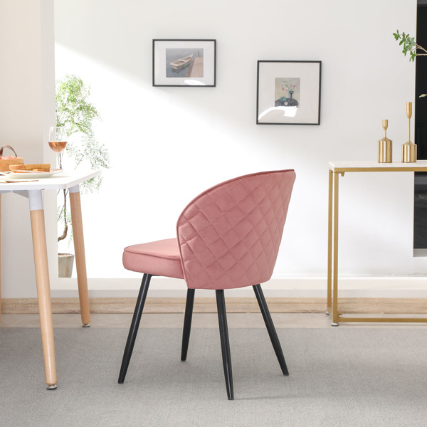 Scandinavian modern velvet dining chairs, upholstered metal dining chairs, set of 2, suitable for home, bedroom, kitchen