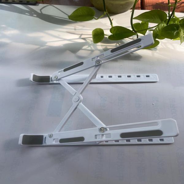 Laptop stand folding vertical plastic portable lifting desktop cooling base bracket (white)