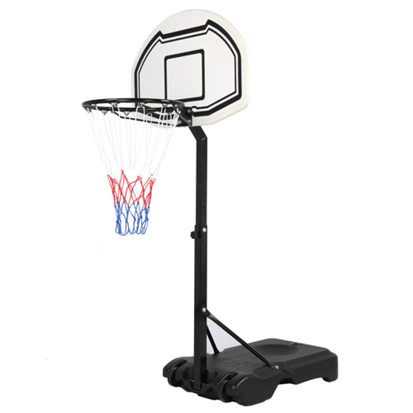 28" x 19" Backboard Adjustable Pool Basketball Hoop System Stand Kid Poolside Swimming Water Maxium Applicable Ball Model 7# White & Black