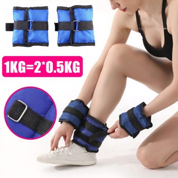 Pair 1KG Ankle Weights Adjust Leg Wrist Strap Running Training Fitness Gym Straps