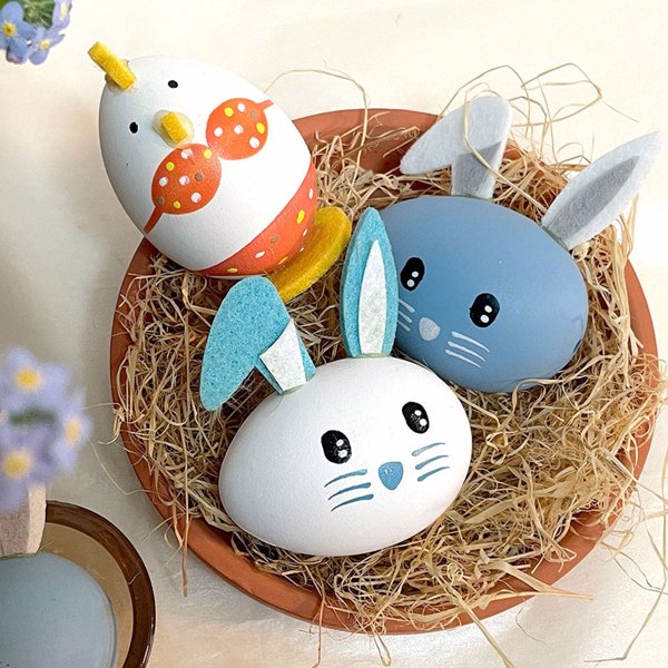 Easter Eggs Handmade Eggs of Rabbit & Chicken for Toddler, Easter Basket Stuffers for Decorations Party Favor