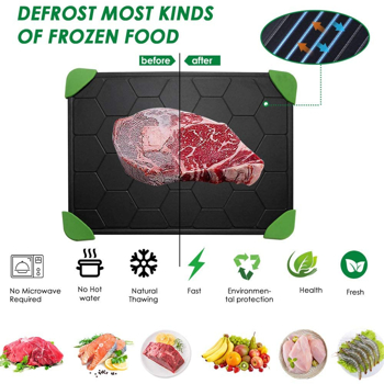 Defrosting Tray for Frozen Meat Rapid and Safer Way of Thawing Food Large Size Defroster Plate Thaw by Miracle Natural Heating 