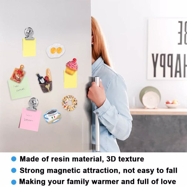 Refrigerator Magnets Fridge Magnets, Cute 3D Resin Simulation Food Magnets Daily Kitchen Small Fridge Magnet Decorative Refrigerator Magnets, Perfect for Refrigerators, Whiteboards, Maps