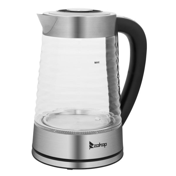 HD-251L 2.2L 110V 1100W Electric Kettle With Wave Body High Borosilicate Glass Blue Light With Electronic Handle