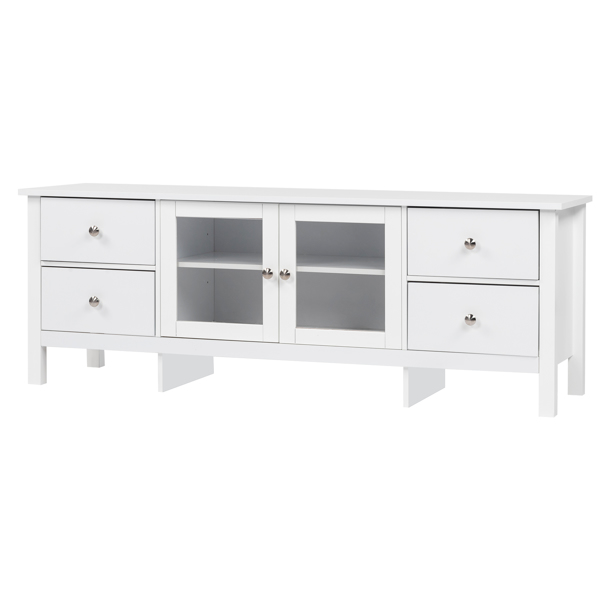 Simple MDF Spray Paint Two-Door 4-Pump TV Cabinet White