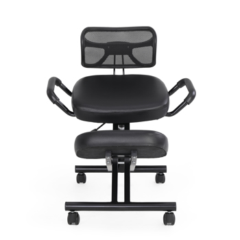 GIVENUSMYF Kneeling Chair - Rolling Work Seat for Back Support, Thick, Comfortable Native Foam Cushion and Adjustable Stool Height - Home and Office Use