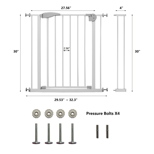 Fits Openings 29.5" to 32" Pet Gate Safety Gate Durability Dog Gate For House, Stairs, Doorways