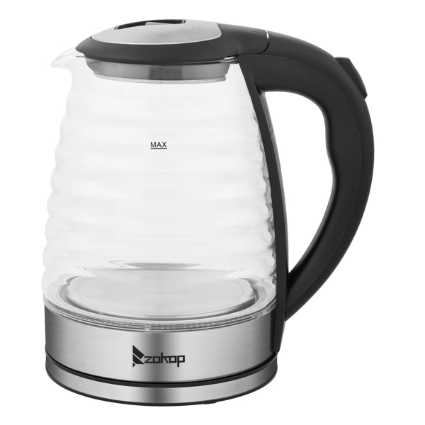 American Standard HD-1858L 1.8L 110V 1100W  Electric Kettle Stainless Steel High Quality Borosilicate Glass Blue Light