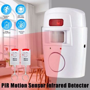 Wireless PIR Motion Sensor Alarm With 2 Remote Controls Shed Home Garage Caravan